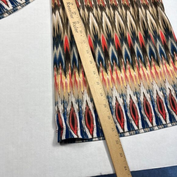 Chicos Palazzo Pull On Lounge Pants Abstract Ikat Print Flowy Stretchy 2 LARGE - Picture 5 of 12